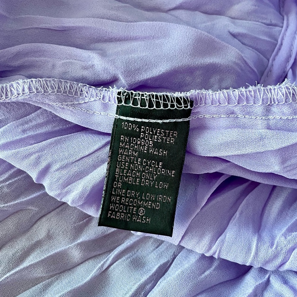 Lilac Purple Ruffle Buttoned Blouse - Picture 6 of 6